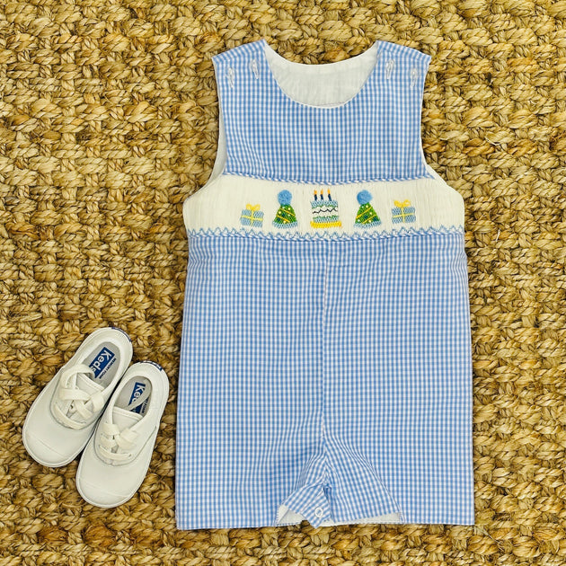 Smocked birthday hot sale outfit boy