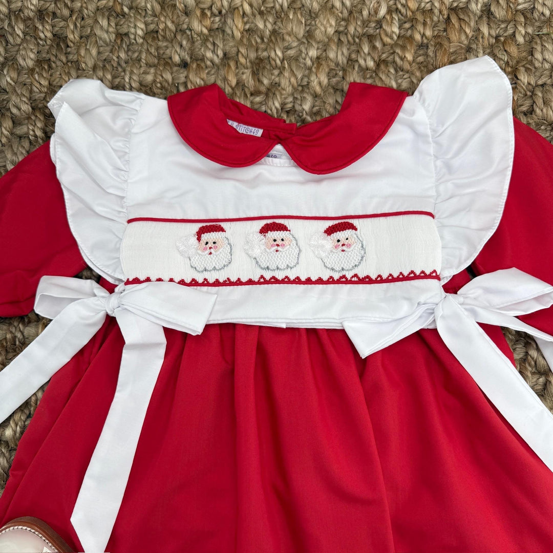 Santa Smocked Christmas + Valentine Dress, 3 outfits in 1 with removab –  Pleats and Stitches