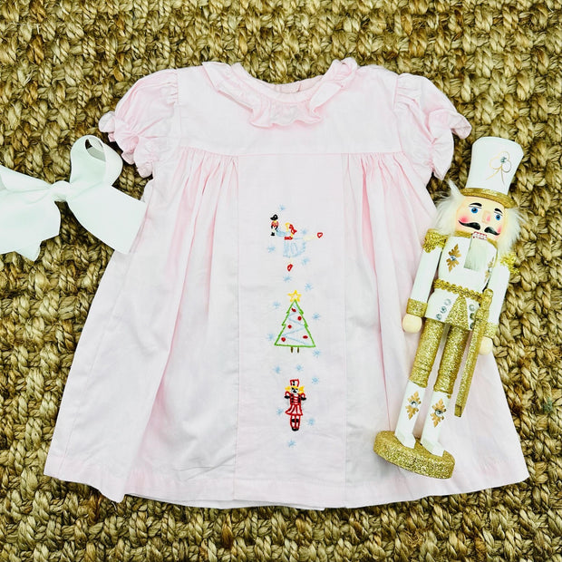 Nutcracker Embroidered Christmas Dress – Pleats and Stitches