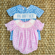 Big Brother Smocked Gingham Shortall