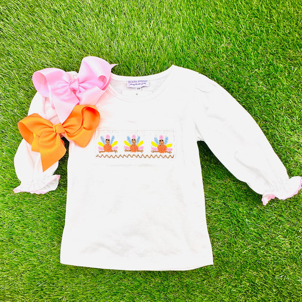 Girl's Turkey Smocked Shirt