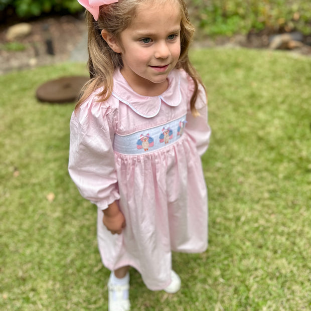 pink windsor dress Smocked Turkey Windsor Dress – Pleats and Stitches