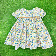 Autumn Floral London Smocked Dress - Vintage Style, Baby Girl, Heirloom Dress, Spring, Fall, Thanksgiving, Halloween 734 *G