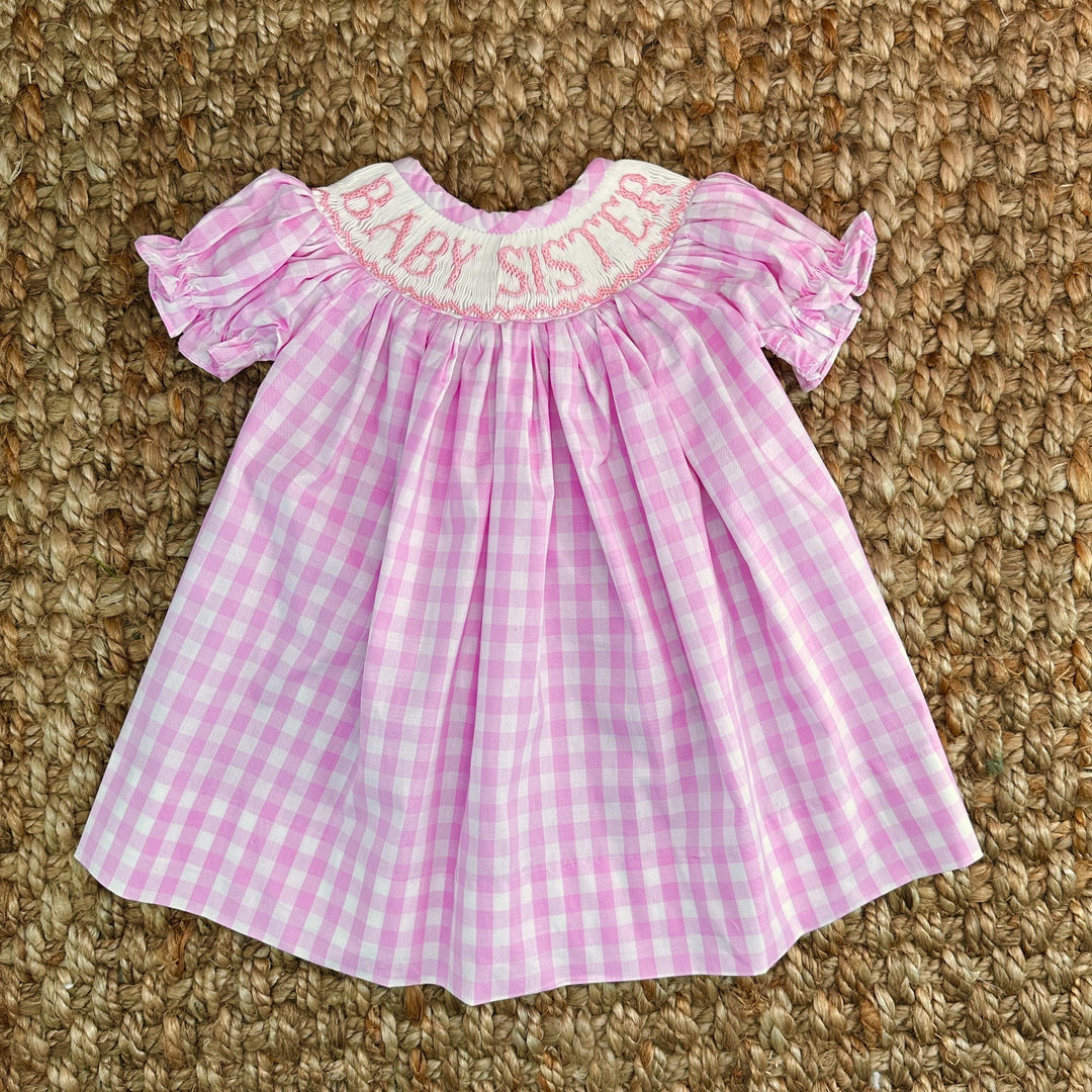 Smocked Baby Sister Gingham Dress Smocked Baby Sister Gingham Dress