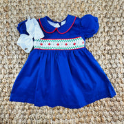 Navy Windsor Smocked Dress