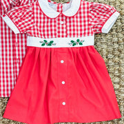 French Knot Holly Christmas Dress