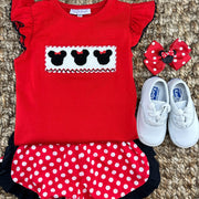 Mouse Ears Hair Bow in Grosgrain Polka-dot Ribbon