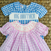 Big Brother Smocked Gingham Shortall