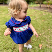 Navy Windsor Smocked Dress