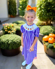 Smocked Halloween Puppy Bishop Dress