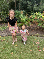 Christmas Plaid Smocked Ruffle Skirt