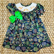 Elegant Forest Smocked Dress