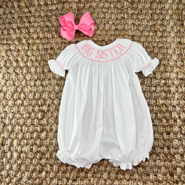 Big Sister Smocked Bubble Romper