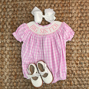 BIG Sister Smock Gingham Romper