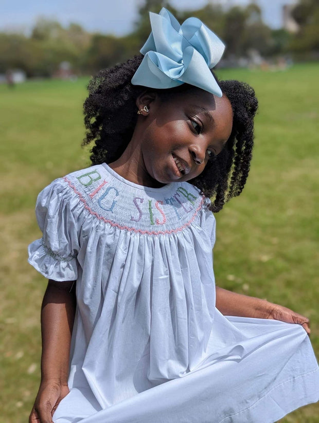 Pastel Colors Big Sister Smocked Bishop Dress - Gender Neutral Pastel Colors Big Sister Smocked Bishop Dress - Gender Neutral