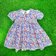 Smocked Floral Charlotte Dress in America Liberty Print