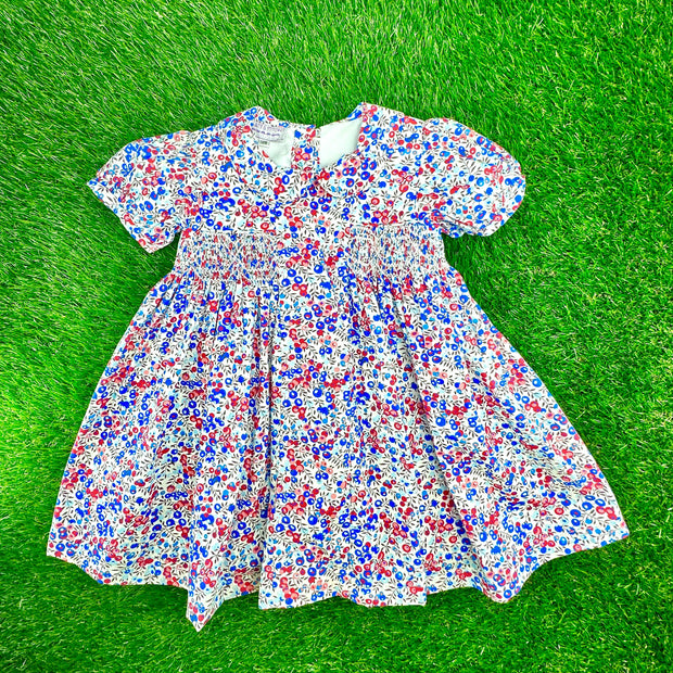 Smocked Floral Charlotte Dress in America Liberty Print