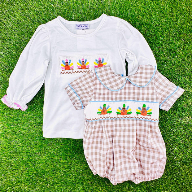 Girl's Turkey Smocked Shirt