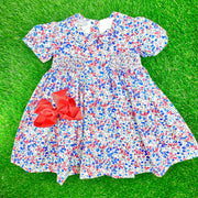 Smocked Floral Charlotte Dress in America Liberty Print