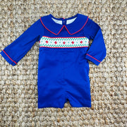 Navy Windsor Smocked Shortall