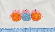Pumpkin French Knot Romper in Soft Knit