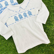 Smocked Halloween Ghost Shirt in White Knit (shirt only)