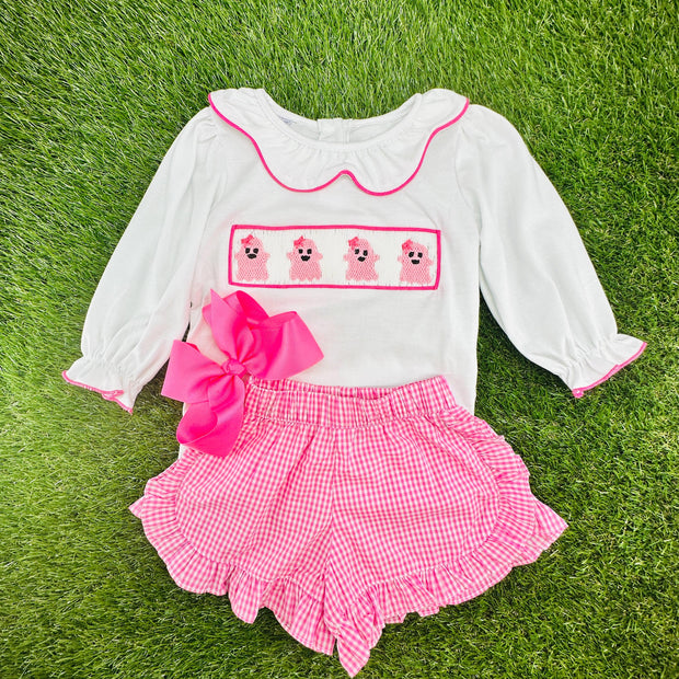 Halloween Ghost Smocked Shirt