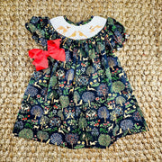 Elegant Forest Smocked Dress