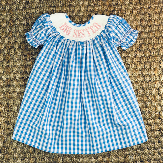 Smocked Big Sister Blue Gingham Dress 3T Smocked Big Sister Blue Gingham Dress 3T