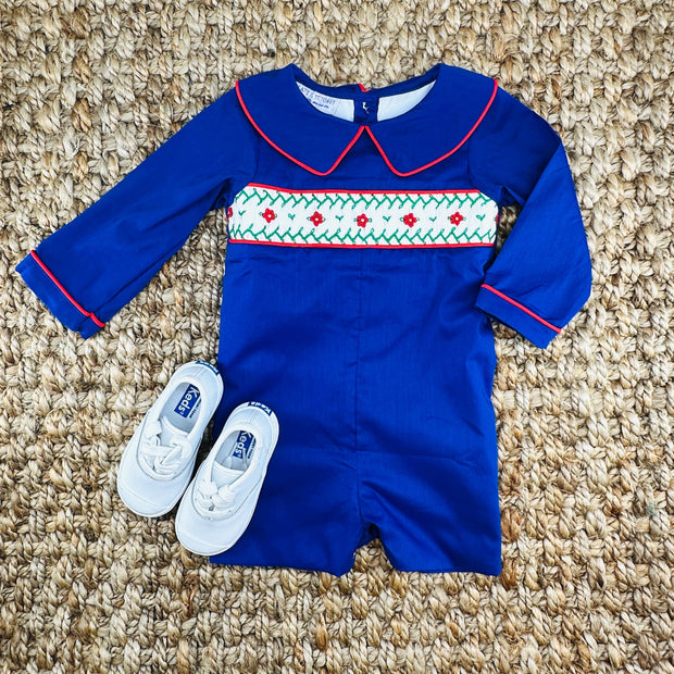 Navy Windsor Smocked Shortall
