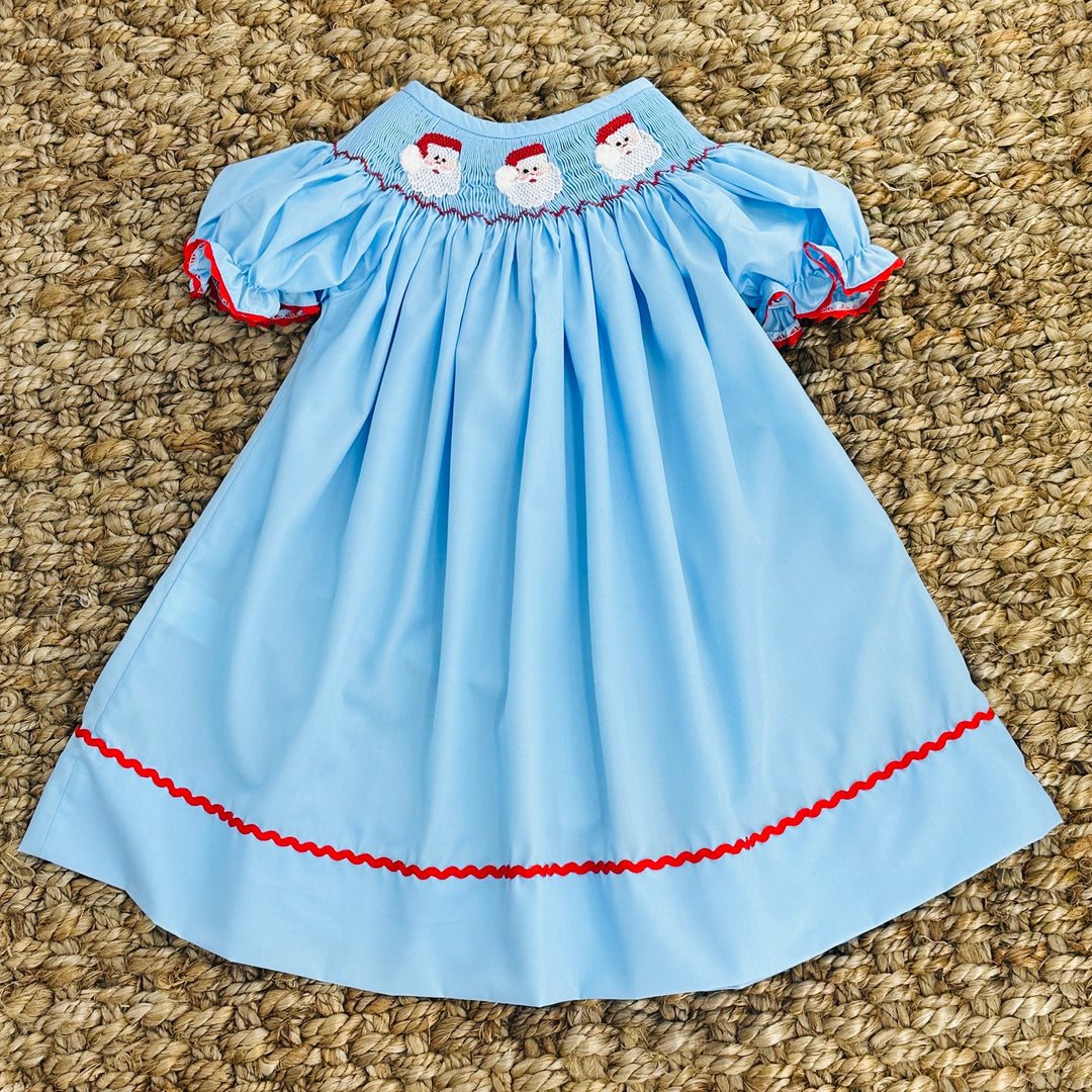 frozen smocked dress theme 2021  Honey Bee Smocked Boutique Pastel aqua gingham bishop features white rick rack trim at the sleeves and hem and the most adorable frosty hand Boutique Princess Frozen Elsa Ana