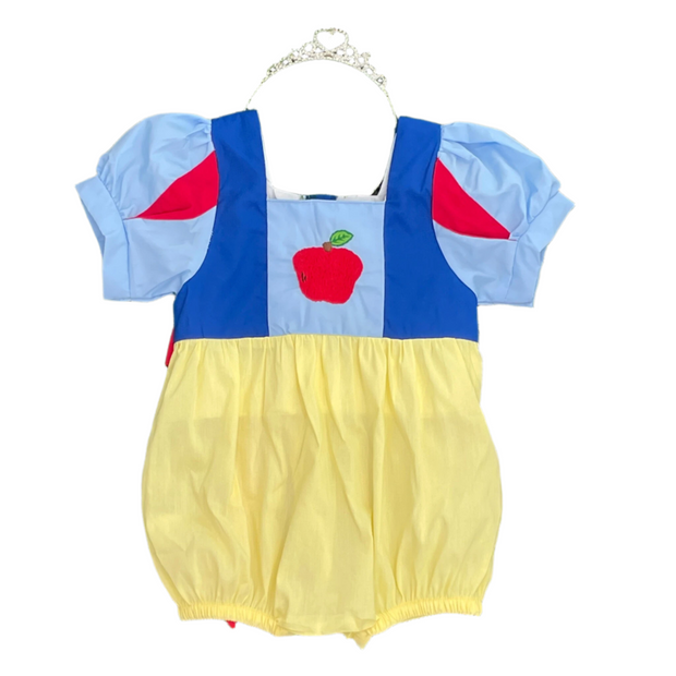 Embroidered Princess Romper - Snow White inspired
