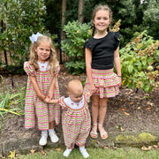 Santa Smocked Christmas Plaid Bubble