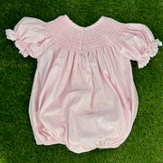 Smocked Halloween Bubble in Pink with Spider, Candy Corn, Ghost, and Pumpkin