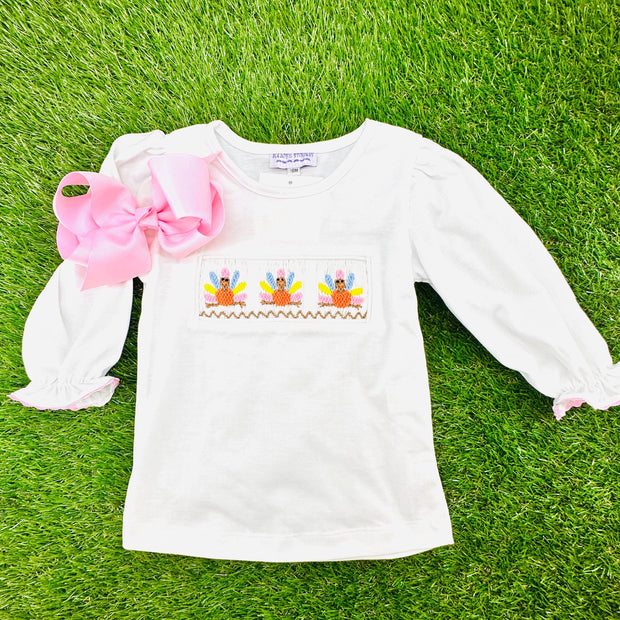 Girl's Turkey Smocked Shirt