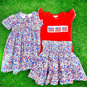 Smocked Floral Charlotte Dress in America Liberty Print