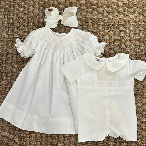 ivory smocked dress Indy Ivory Floral Smocked Midi Dress, Large