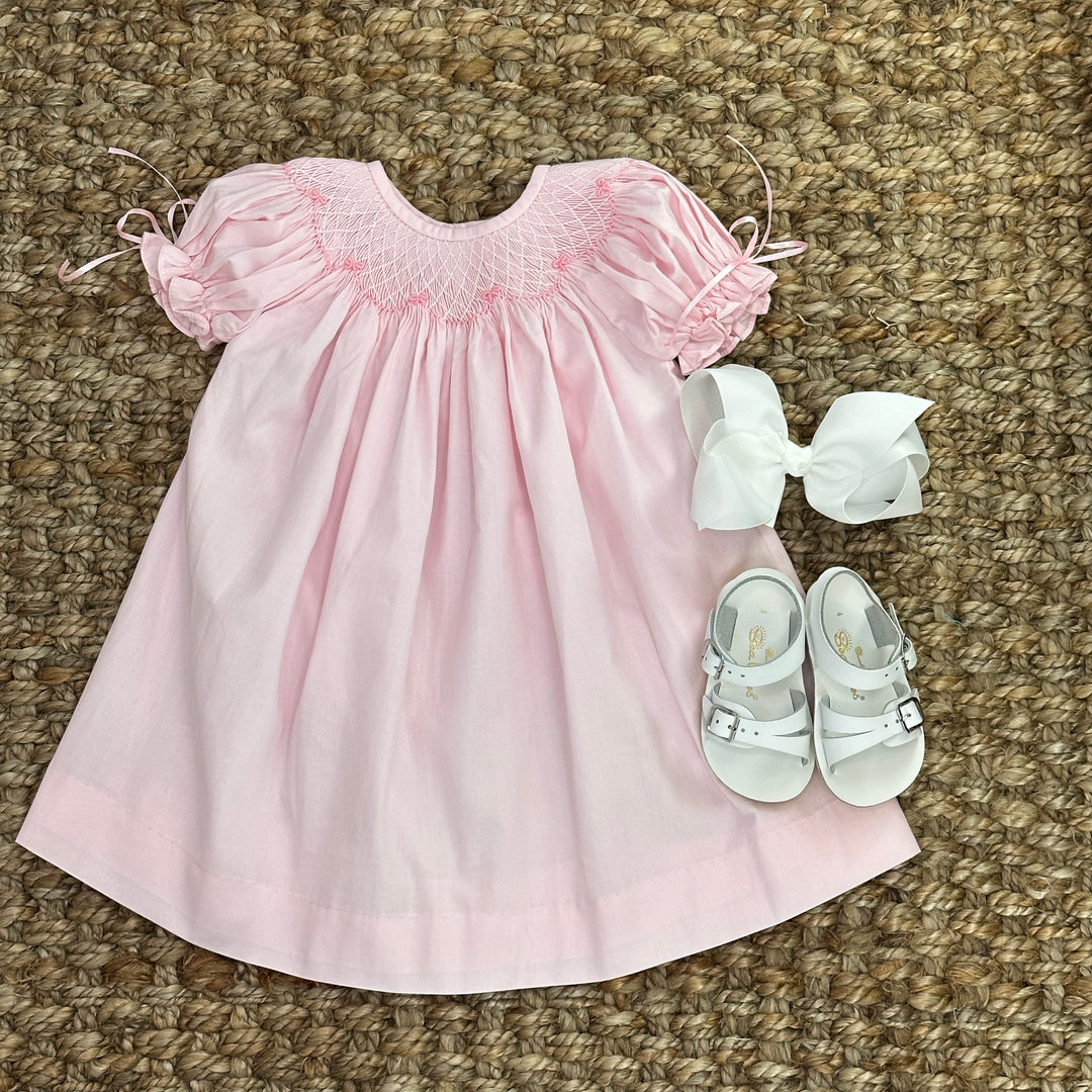 Pink Smocked Heirloom Bishop Dress