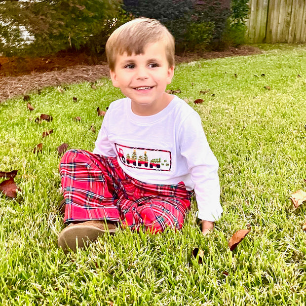 Smocked Christmas Tractor Shirt