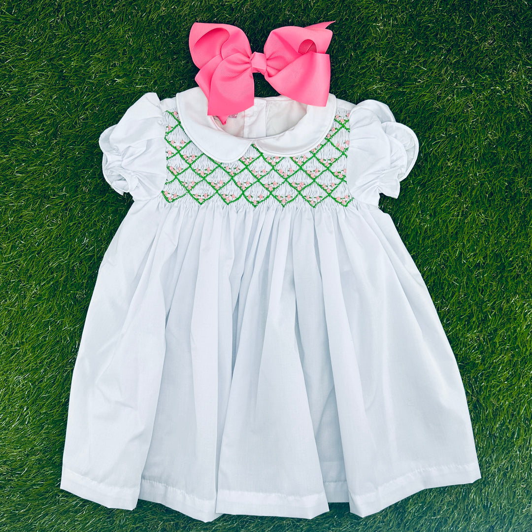 Girls Smocked Dresses, Bishops & Rompers - Pleats and Stitches