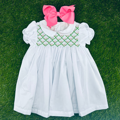 Girls Smocked Dresses, Bishops & Rompers - Pleats and Stitches