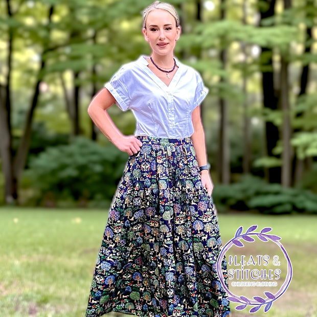 Elegant Forest Lady's Maxi Skirt