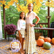 Autumn Floral Ruffle Skirt