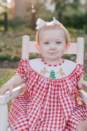 Mischievous Reindeer Smocked Dress