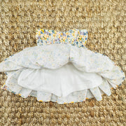 Autumn Floral Ruffle Skirt- Smocked Waist and Built in Shorts- Fall, Halloween, Thanksgiving, Spring, embroidered, Tween, sibling 737 *E