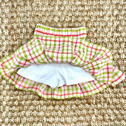 Christmas Plaid Smocked Ruffle Skirt