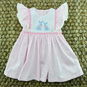 Chinoiserie Bunnies Easter Dress - Smocking & Embroidery!