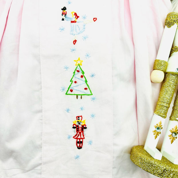 Nutcracker Embroidered Christmas Dress Pleats and Stitches Nutcracker Embroidered Christmas Dress Pleats and Stitches