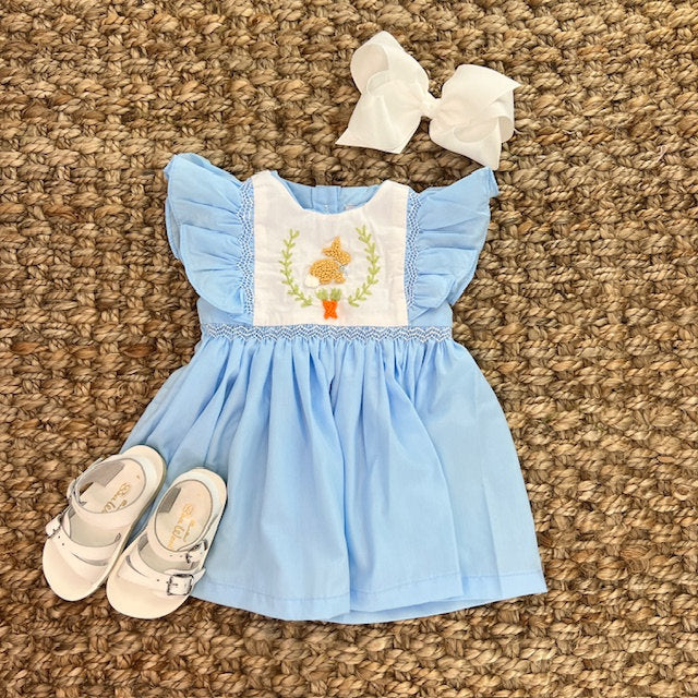 Blue smocked shops easter dress