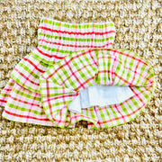 Christmas Plaid Smocked Ruffle Skirt